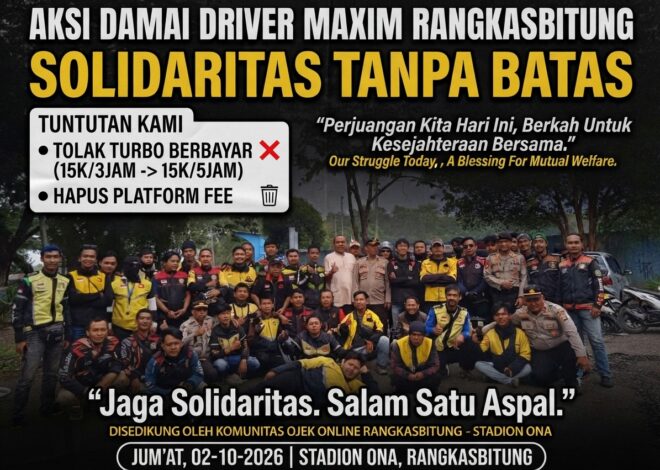 Aksi Solidaritas Driver Maxim Rangkasbitung: Tolak Program “Turbo” Berbayar dan Tuntut Penghapusan Platform Fee